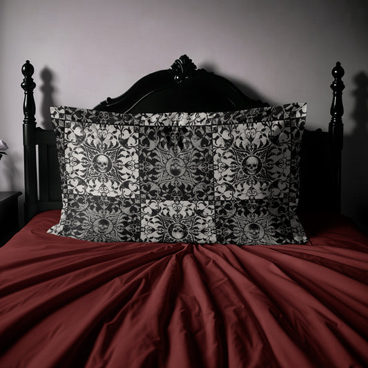 Gothic Checkered Microfiber Pillow Sham - 1pc - Red Finch Creations