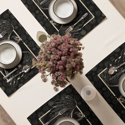 Vulture Skeleton Placemat Set - 4 Pieces - Red Finch Creations