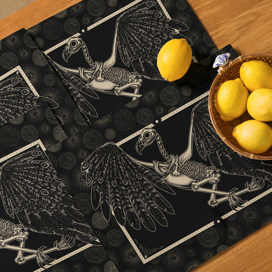 Vulture Skeleton Placemat Set - 4 Pieces - Red Finch Creations
