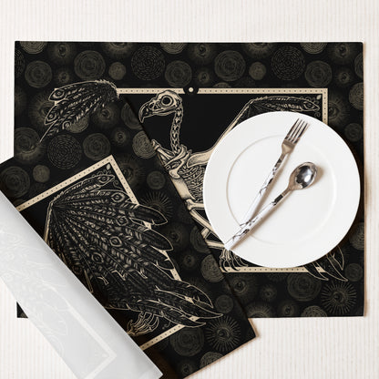 Vulture Skeleton Placemat Set - 4 Pieces - Red Finch Creations
