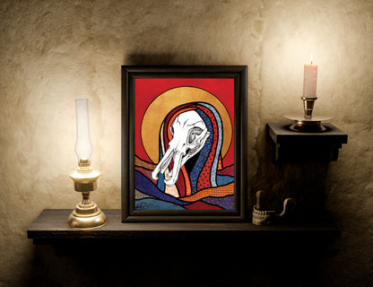 Dead Saints: Platypus Skull- Fine Art Matte Print - Red Finch Creations