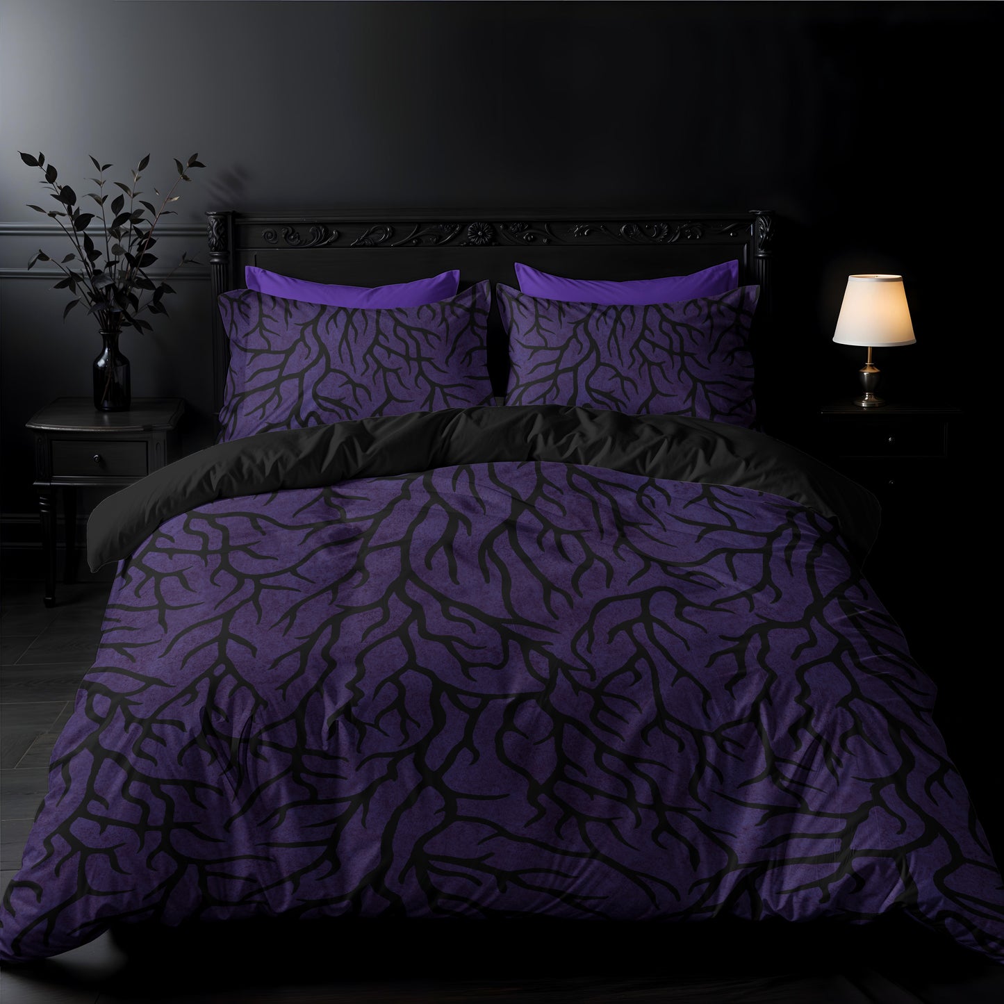Purple Thorn 3-Piece Bedding Set - Red Finch Creations