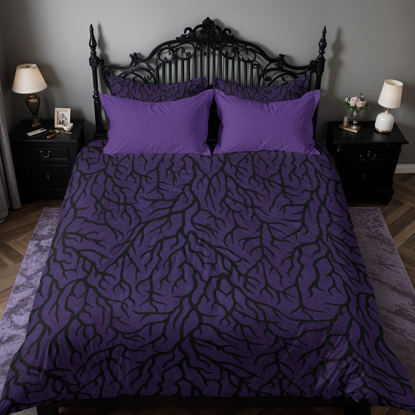 Purple Thorn 3-Piece Bedding Set - Red Finch Creations