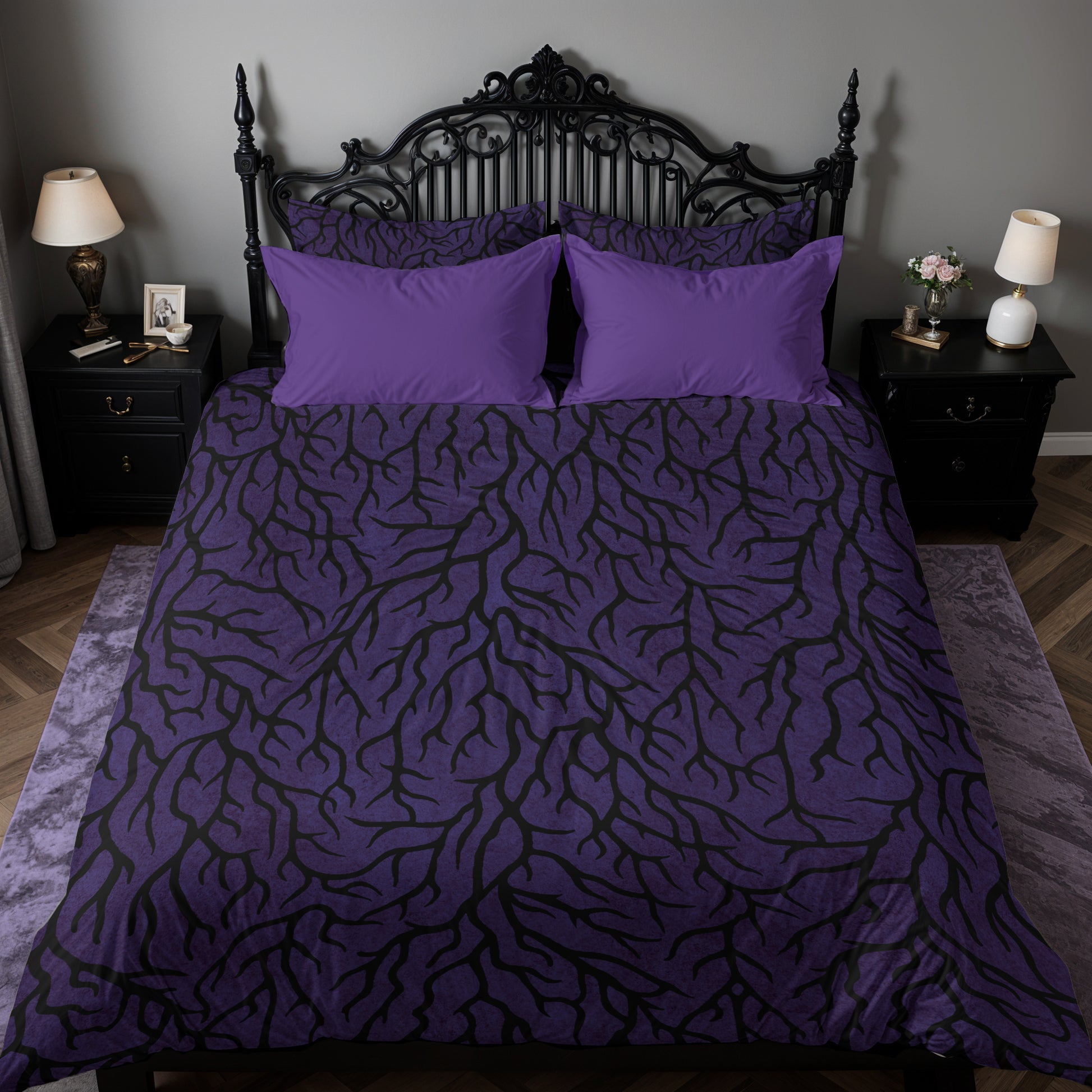 Purple Thorn 3-Piece Bedding Set - Red Finch Creations