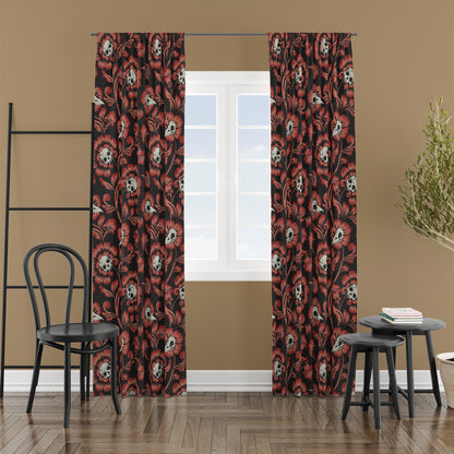 Gothic Victorian Window Curtain (One Piece) - Red - Red Finch Creations