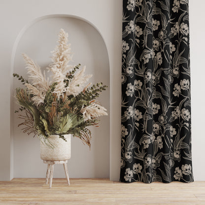 Gothic Floral Window Curtain (1 Piece) - Red Finch Creations