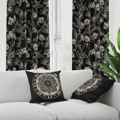 Gothic Floral Window Curtain (1 Piece) - Red Finch Creations