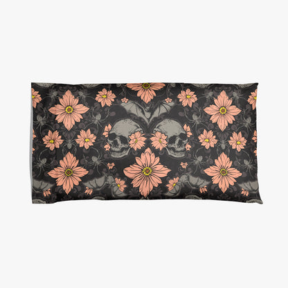 Floral Halloween Microfiber Pillowcase - Pink + Black - Red Finch Creations