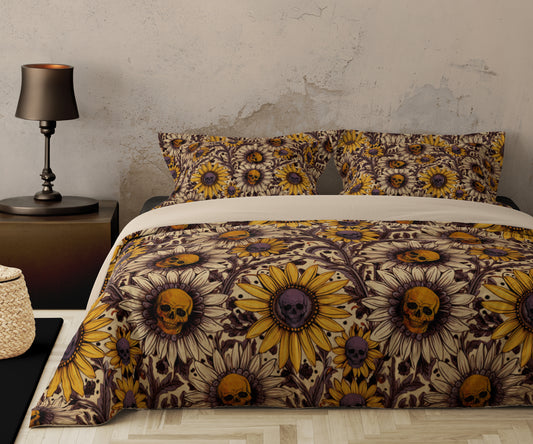 Spooky Autumn Sunflower Duvet Cover - Red Finch Creations