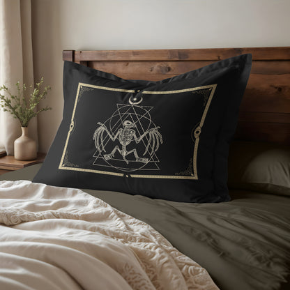 Occult Bat Skeleton Microfiber Pillow Sham - 1pc - Red Finch Creations