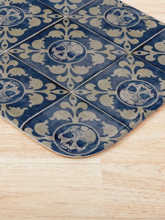 Macabre Moroccan Tile Bath Mat - Red Finch Creations